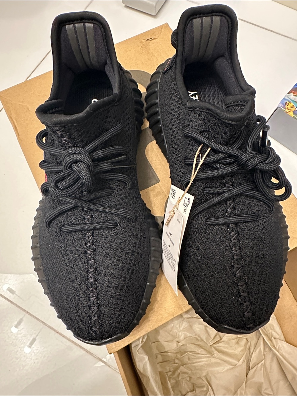 Yeezy Boost 350 V2 Triple Black Knit Sneakers